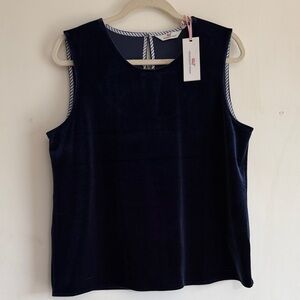 Vineyard Vines Navy Velvet Sleeveless Tank